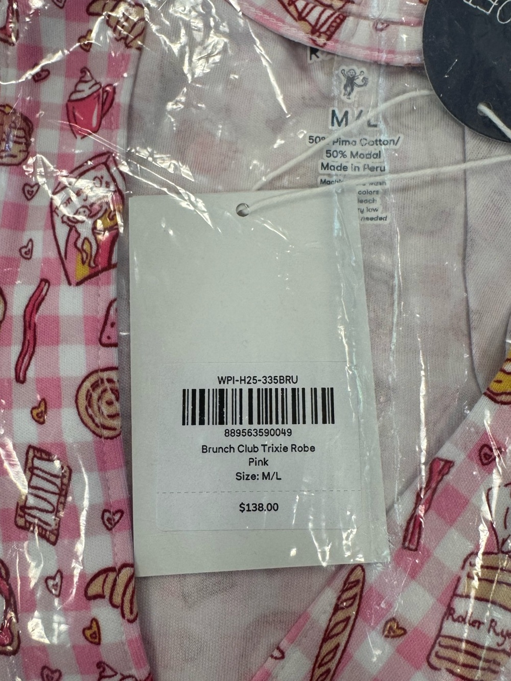 Roller Rabbit Brunch Club Robe Size M/L - Picture 5 of 6